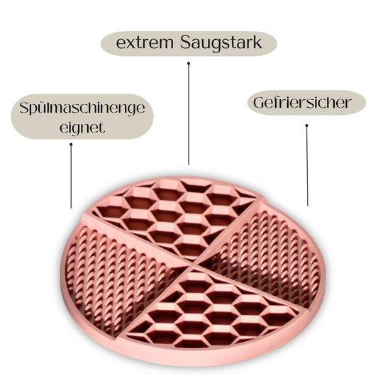 hochwertige saugstarke schleckmatte für hunde altrosa