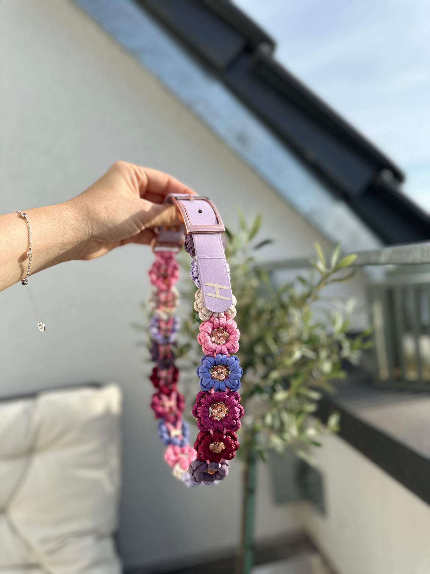 paracordhalsband blumen verstellbar