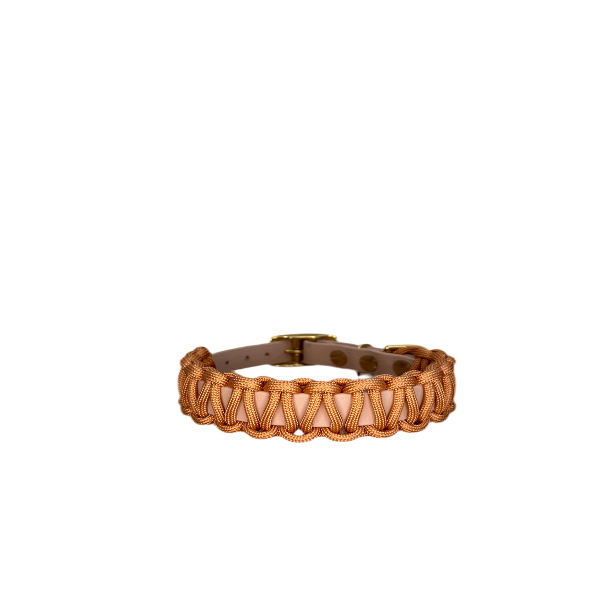 paracord biothane halsband beige kupfer